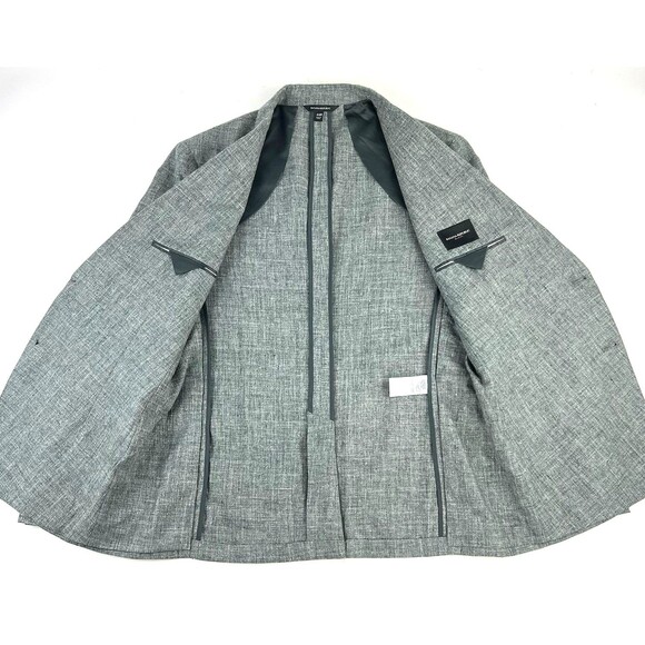 Banana Republic Mens 44R Gray Slim Fit Linen 2 Button Sport Coat Blazer Jacket - Picture 9 of 12